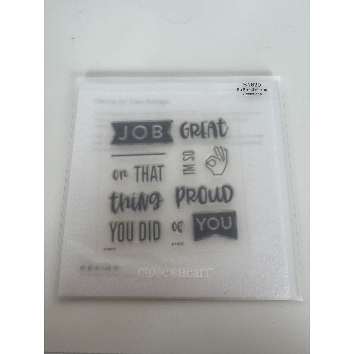 CTMH My Acrylix Acrylic Stamp Set So Proud of You Great Job Proud of You B1629