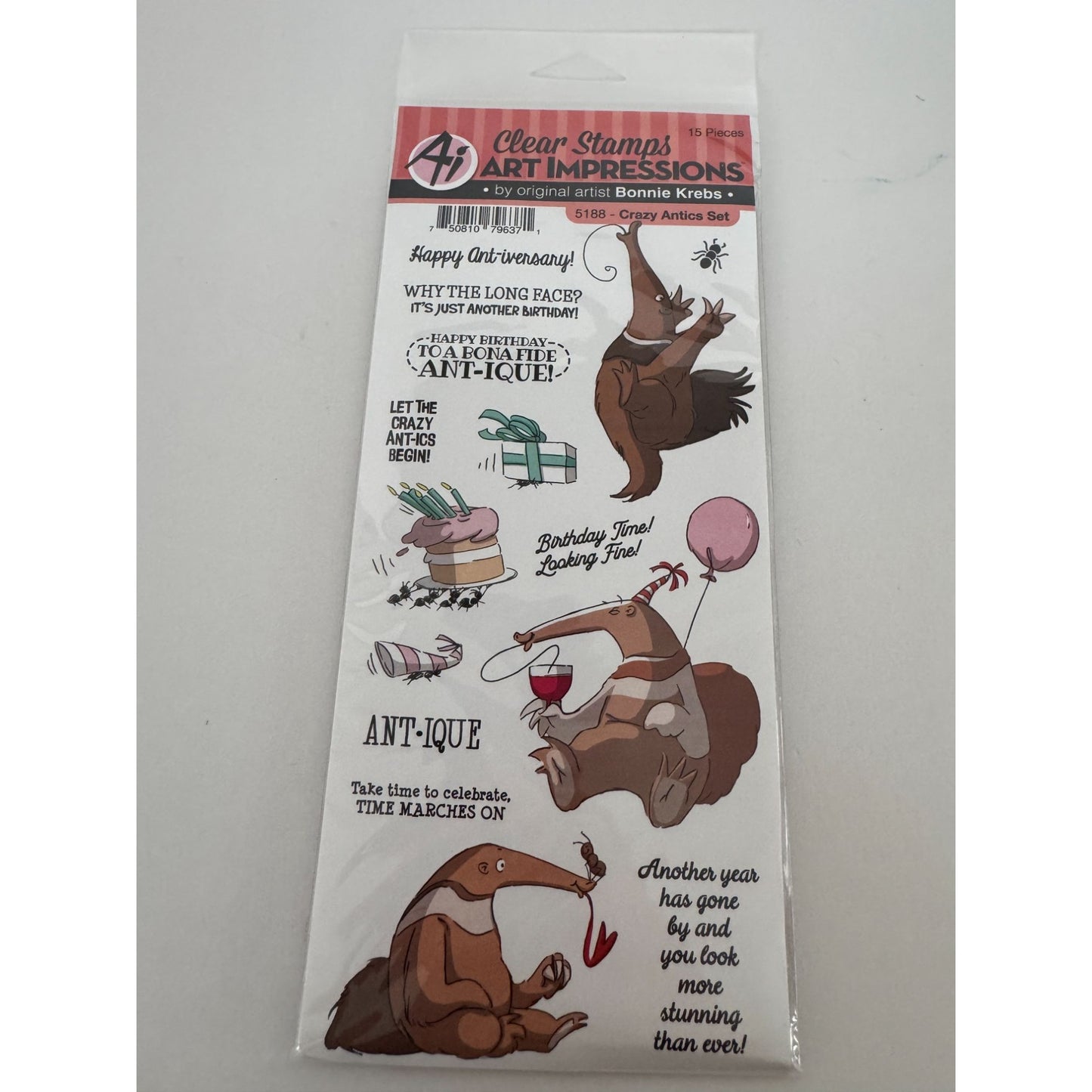 Art Impressions Clear Stamps Crazy Antics Ant Pun Humor Birthday Funny Sayings Cardmaking