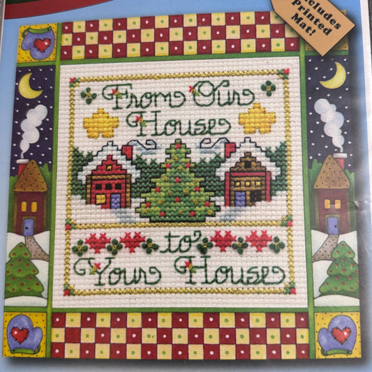 Design Works Crafts Cross Stitch Kit Christmas Gift From Our House Neighbor 502 Holiday