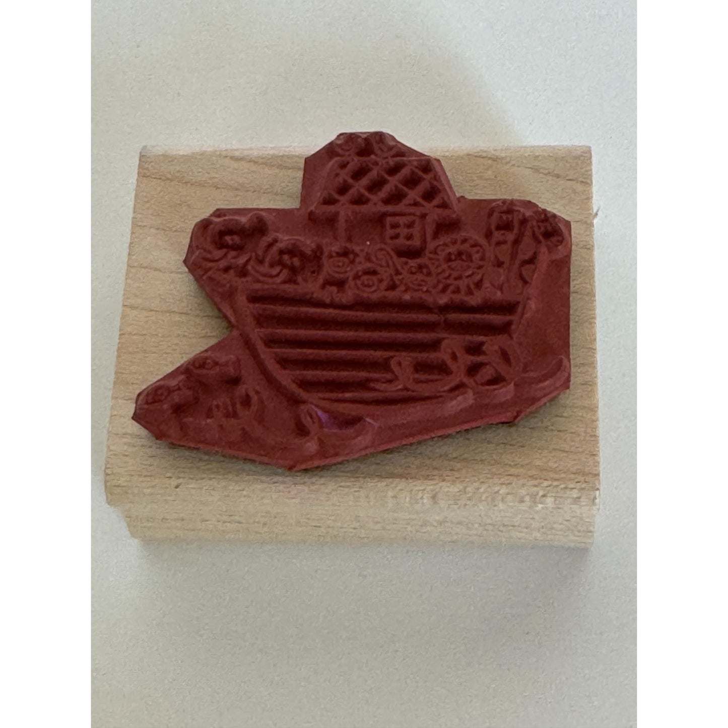 Paper Salon Rubber Stamp Noahs Ark Animals Elephants Lions Giraffes Bible Story