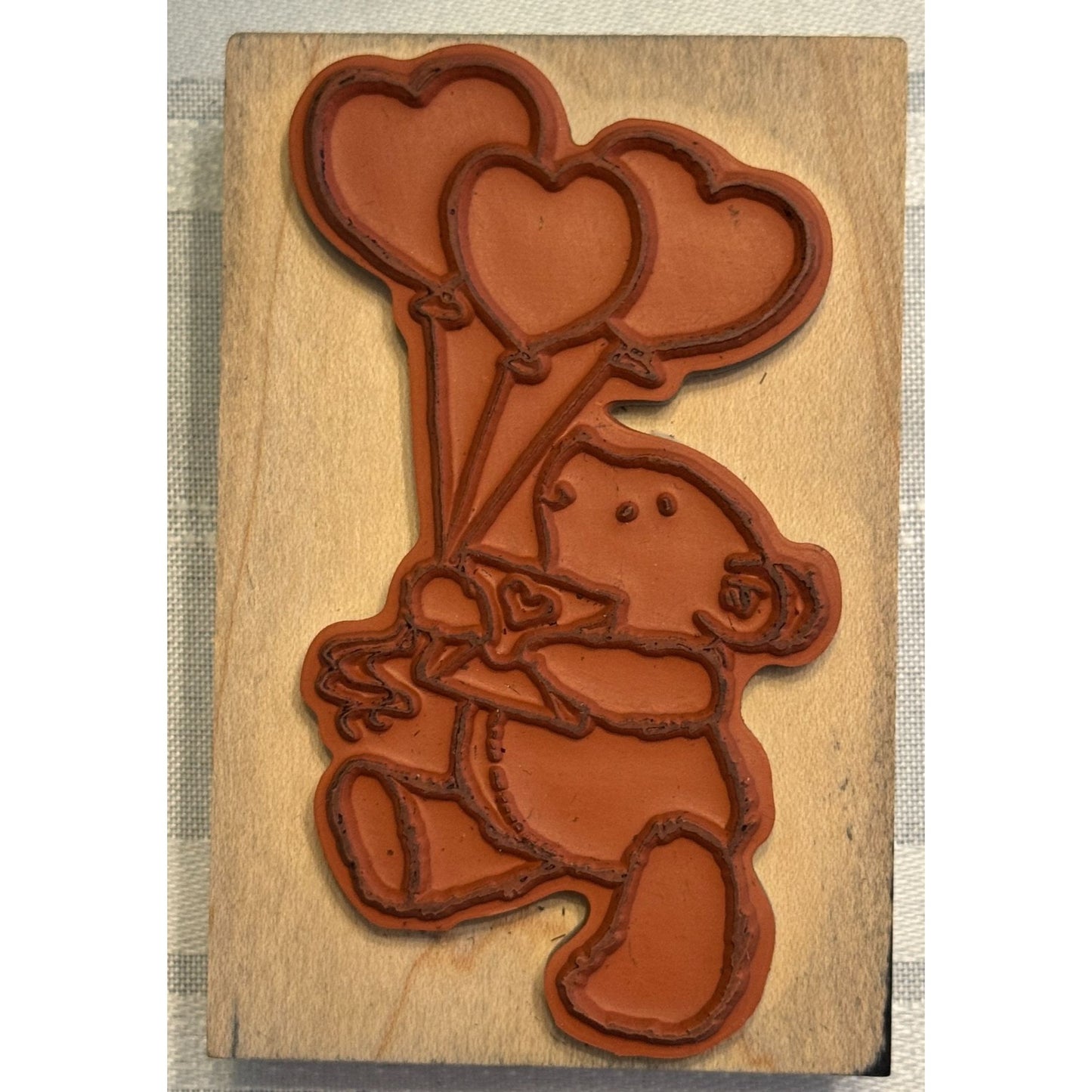 Penny Black Rubber Stamp Tokens Of Love Teddy Bear With Heart Balloons Valentine