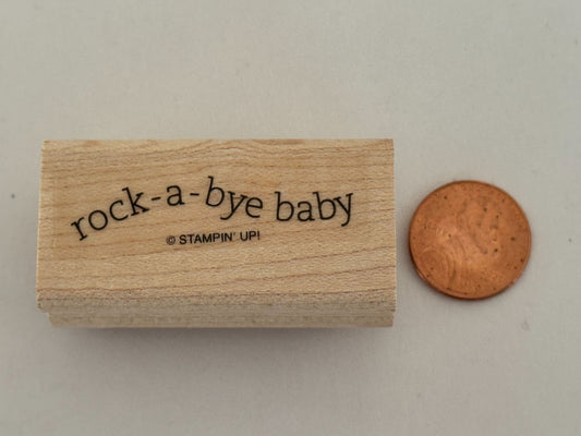 Stampin Up Rubber Stamp Rock-A-Bye Baby Shower Card Making Words Announcement