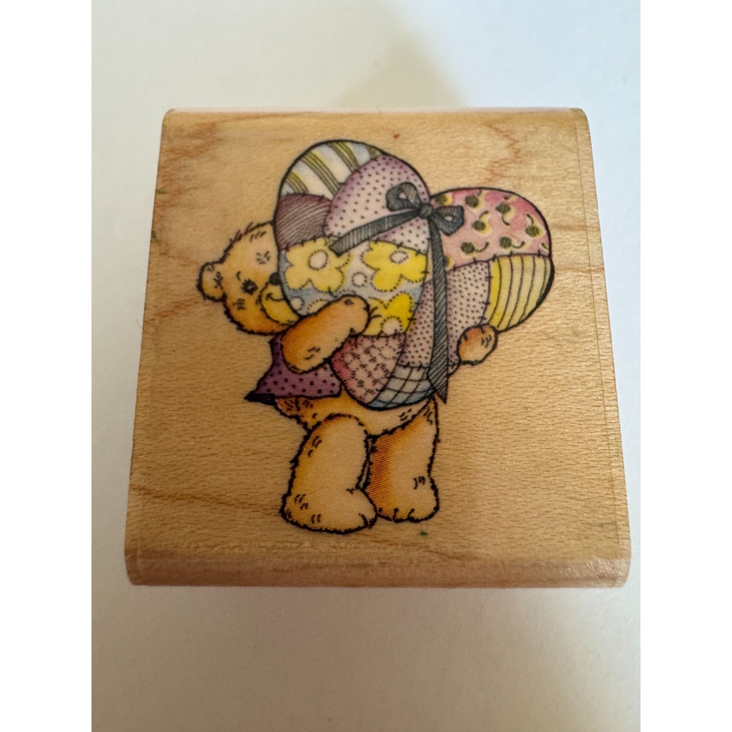 Rubber Stampede Rubber Stamp Bearys Big Heart Bear Patchwork Country Pillow Love