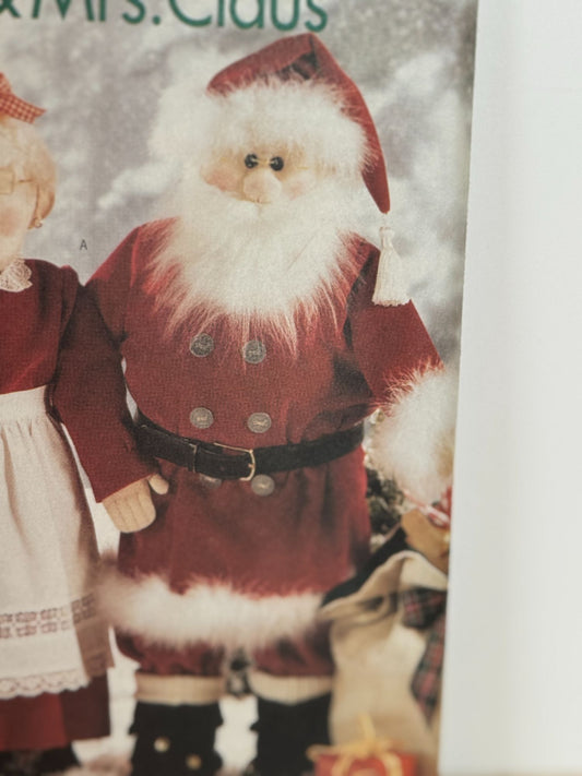 Butterick Sewing Pattern 5179 Santa Mrs Claus Doll Clothing Christmas Home Decor