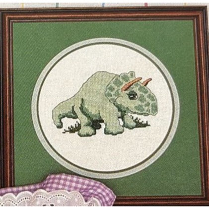 Karens Kreations Baby Dinosaur Cross Stitch Pattern Book Triceratops Stegosaurus