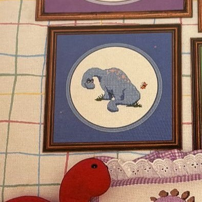 Karens Kreations Baby Dinosaur Cross Stitch Pattern Book Triceratops Stegosaurus