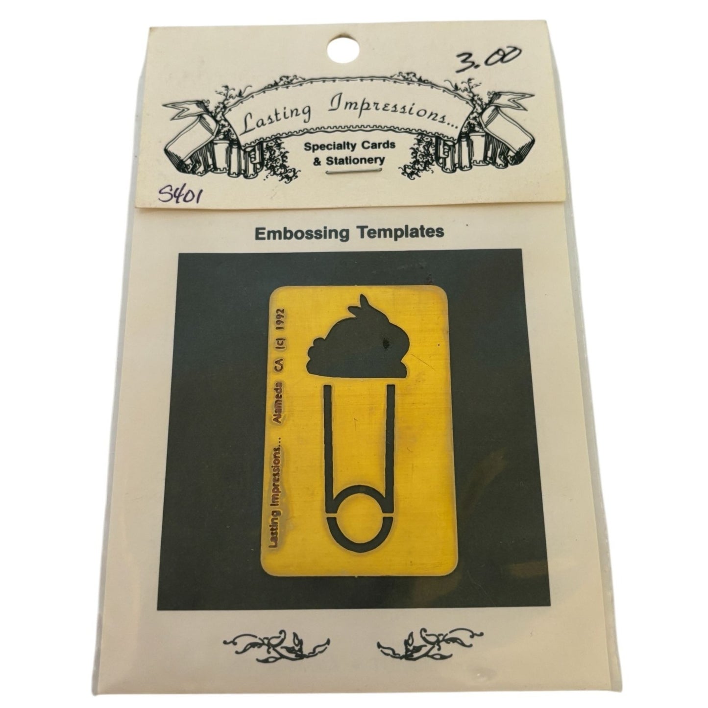 Lasting Impressions Embossing Template Diaper Pin Baby Cardmaking Metal Stencil