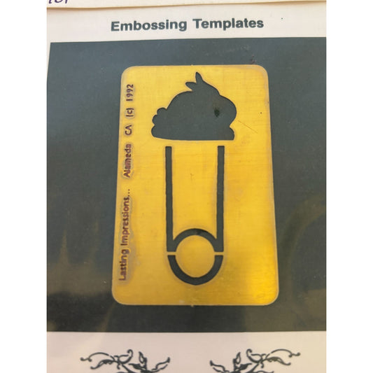 Lasting Impressions Embossing Template Diaper Pin Baby Cardmaking Metal Stencil