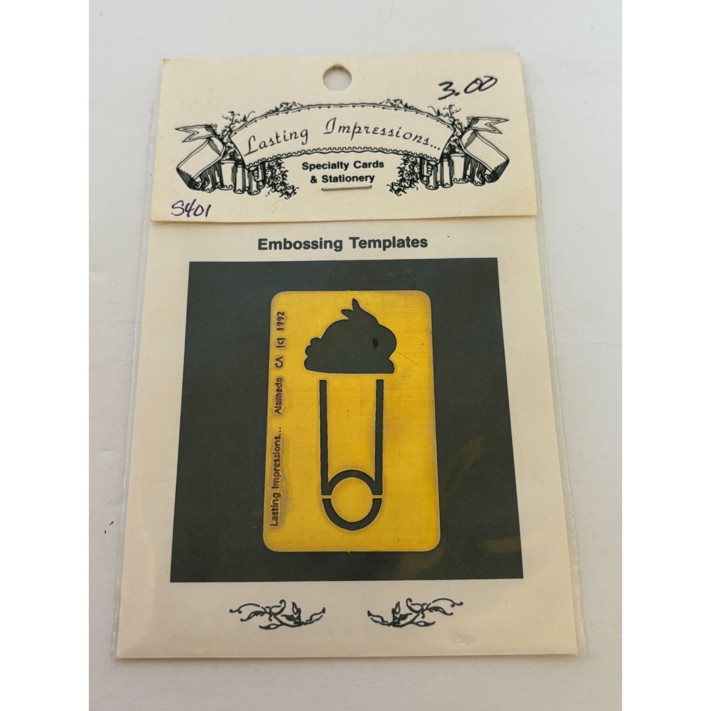Lasting Impressions Embossing Template Diaper Pin Baby Cardmaking Metal Stencil