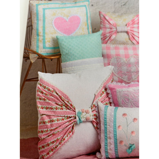 Simplicity Sewing Pattern S9574 Decorative Pillow Embroidery Bows Home Decor UC