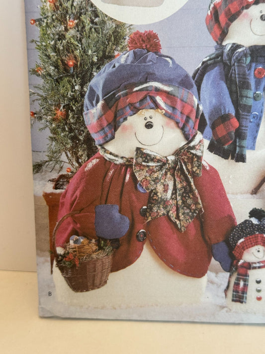 Butterick Sewing Pattern 5785 Snowman Family Holiday Home Decor Christmas Uncut