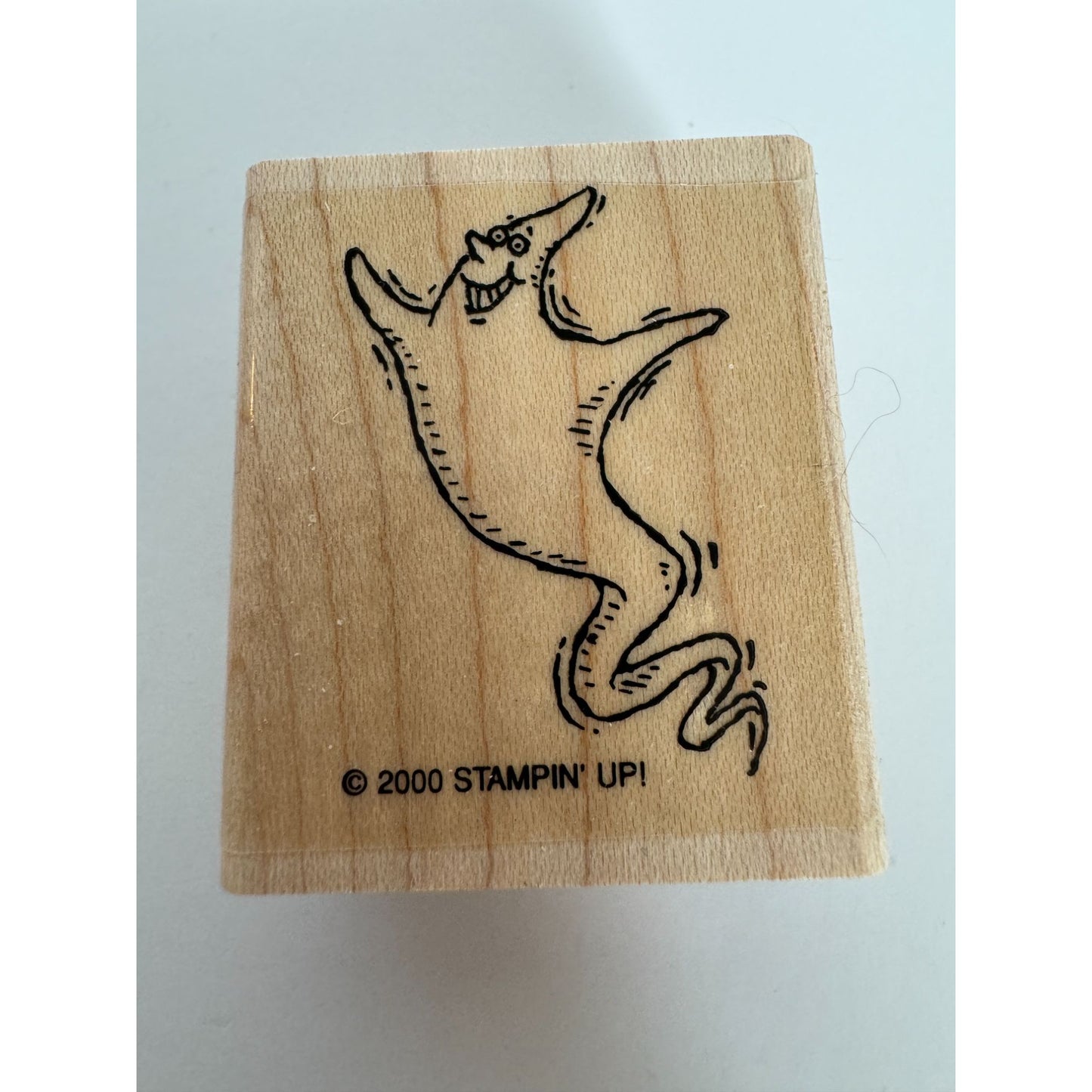 Stampin Up Rubber Stamp Ghost Image Smiling Halloween Card Making Wood Mounted