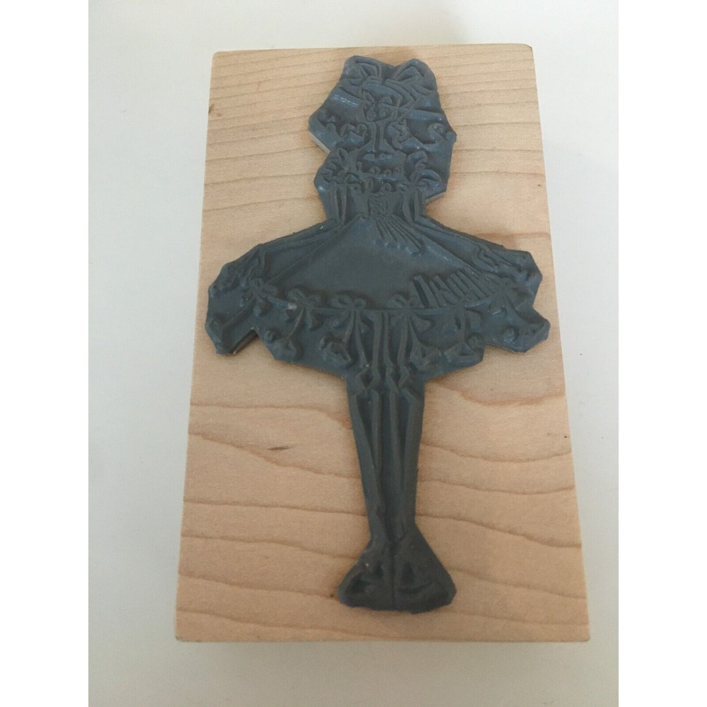 Magenta Rubber Stamp Ballerina Dance Ribbons Bows Card Making Crafts Ballet