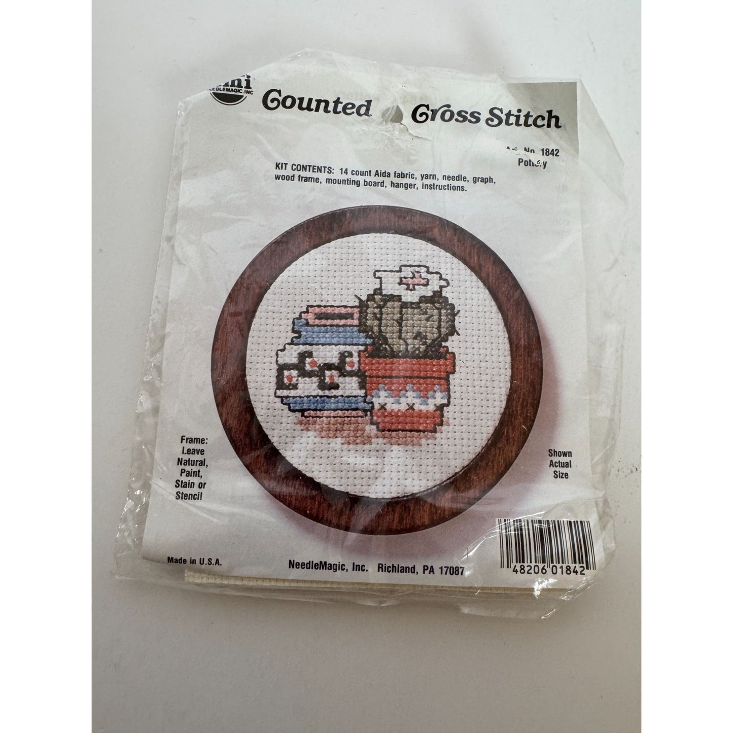NeedleMagic Counted Cross Stitch Kit Cactus Pottery Plant Southwestern Pattern