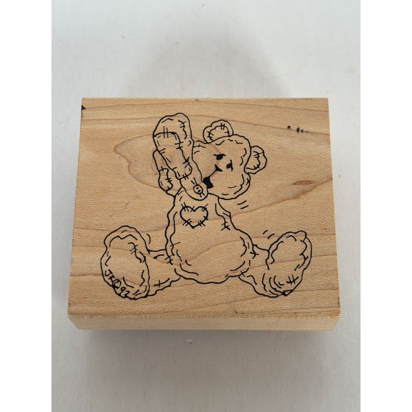 Judith Wood Rubber Stamp Teddy Bear Curly Country Patches Button Toy Card Making