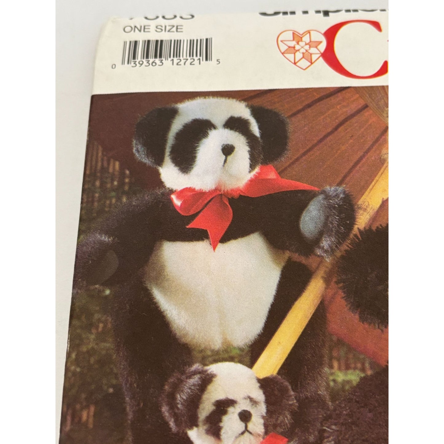 Simplicity Crafts Sewing Pattern 7883 Panda Bear Plush Toy Vintage 1980s 7-16 In