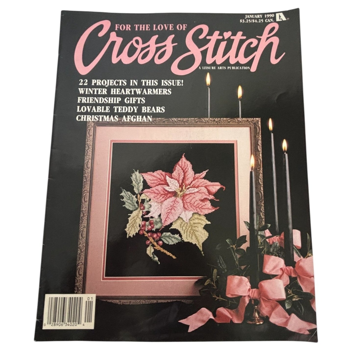 For The Love Of Cross Stitch Magazine January 1990 Christmas Afghan Teddy Bears