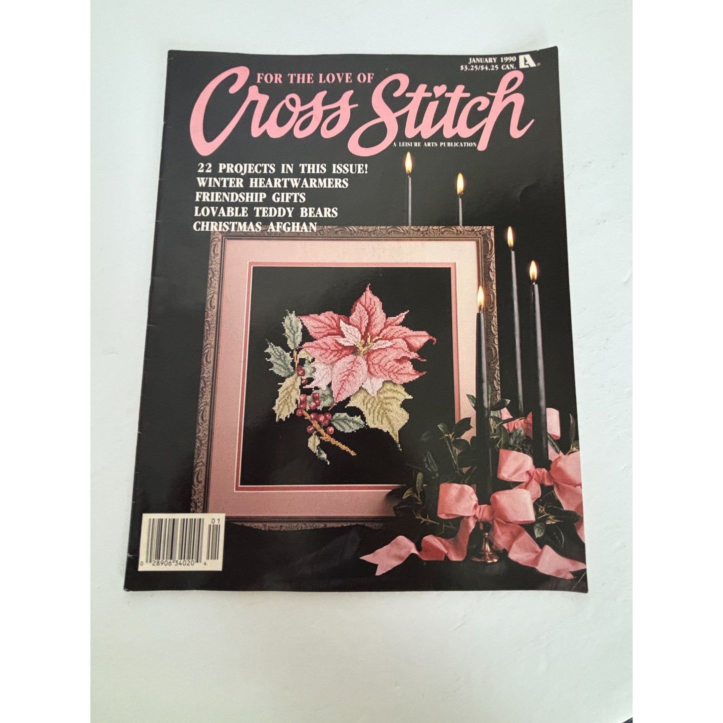 For The Love Of Cross Stitch Magazine January 1990 Christmas Afghan Teddy Bears