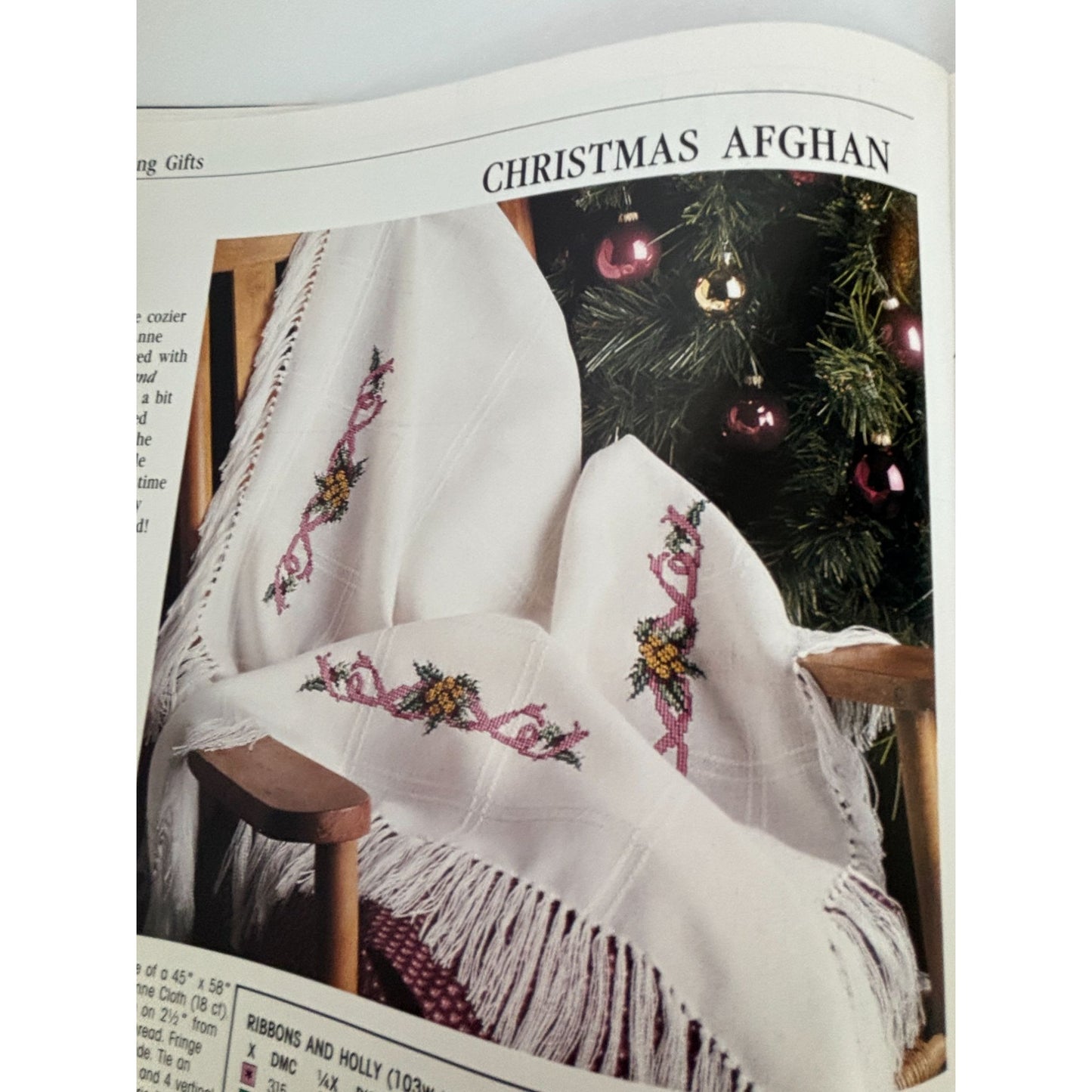 For The Love Of Cross Stitch Magazine January 1990 Christmas Afghan Teddy Bears