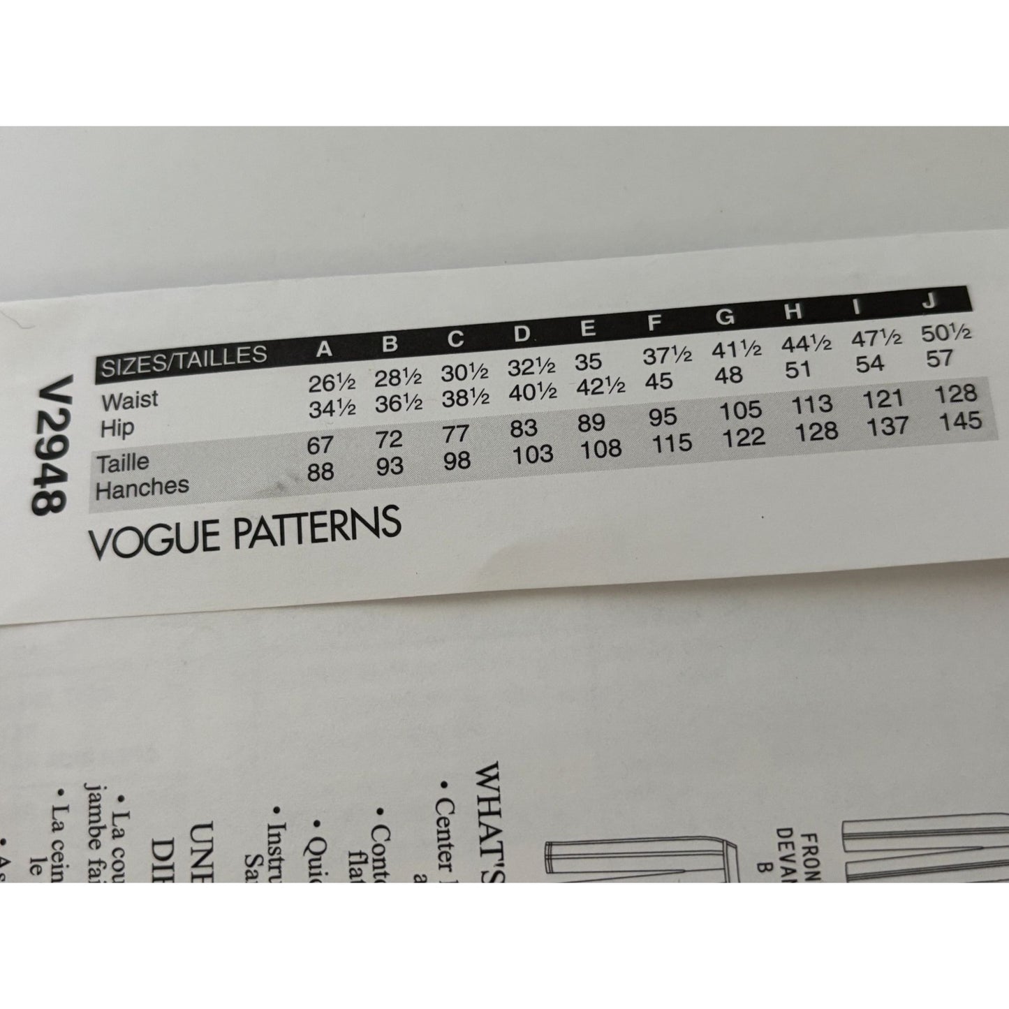 Vogue Sewing Pattern V2948 Tapered Pants Work Career Todays Fit by Betzina Uncut