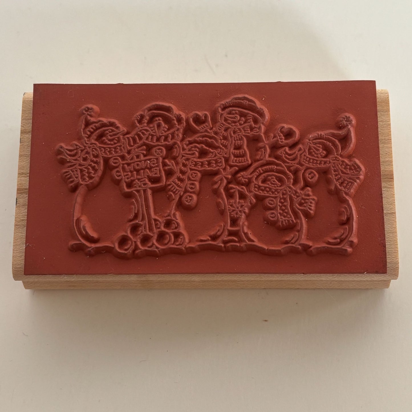 Stampin Up Rubber Stamp Christmas Snowman Family Snow Balls Holiday Card Making