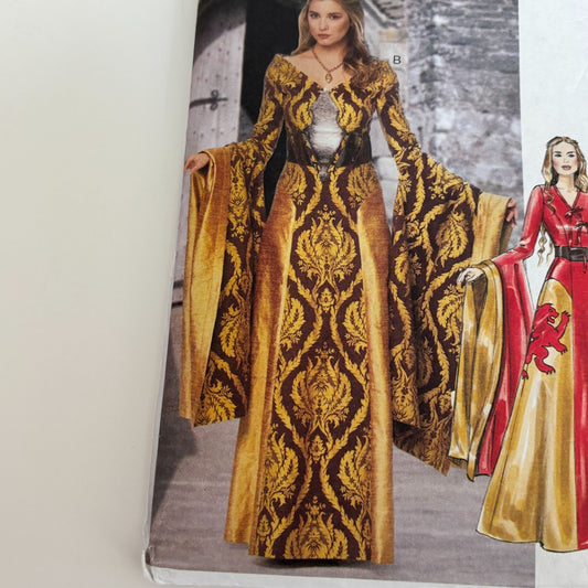 McCalls Sewing Pattern M6940 Medieval Gown Fantasy Dress Costume Renaissance 14-22 Uncut