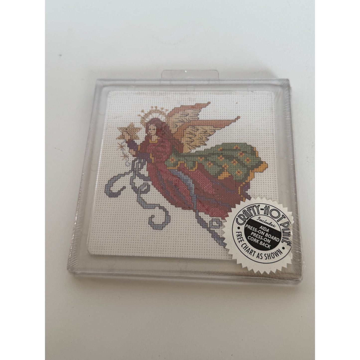 Elegant Angel Crafty Hot Plate Cross Stitch Kit With Cork Back Kitchen Decor New