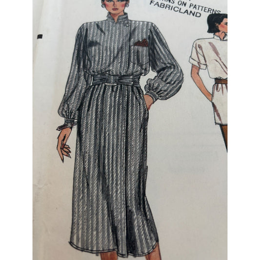 Vogue Sewing Pattern 9335 Top Skirt Dress Loose Fit 1980s Work Easy 8 10 12 UC