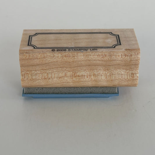 Stampin Up Rubber Stamp Label Frame Gift Tag Card Making Wood Mount Small