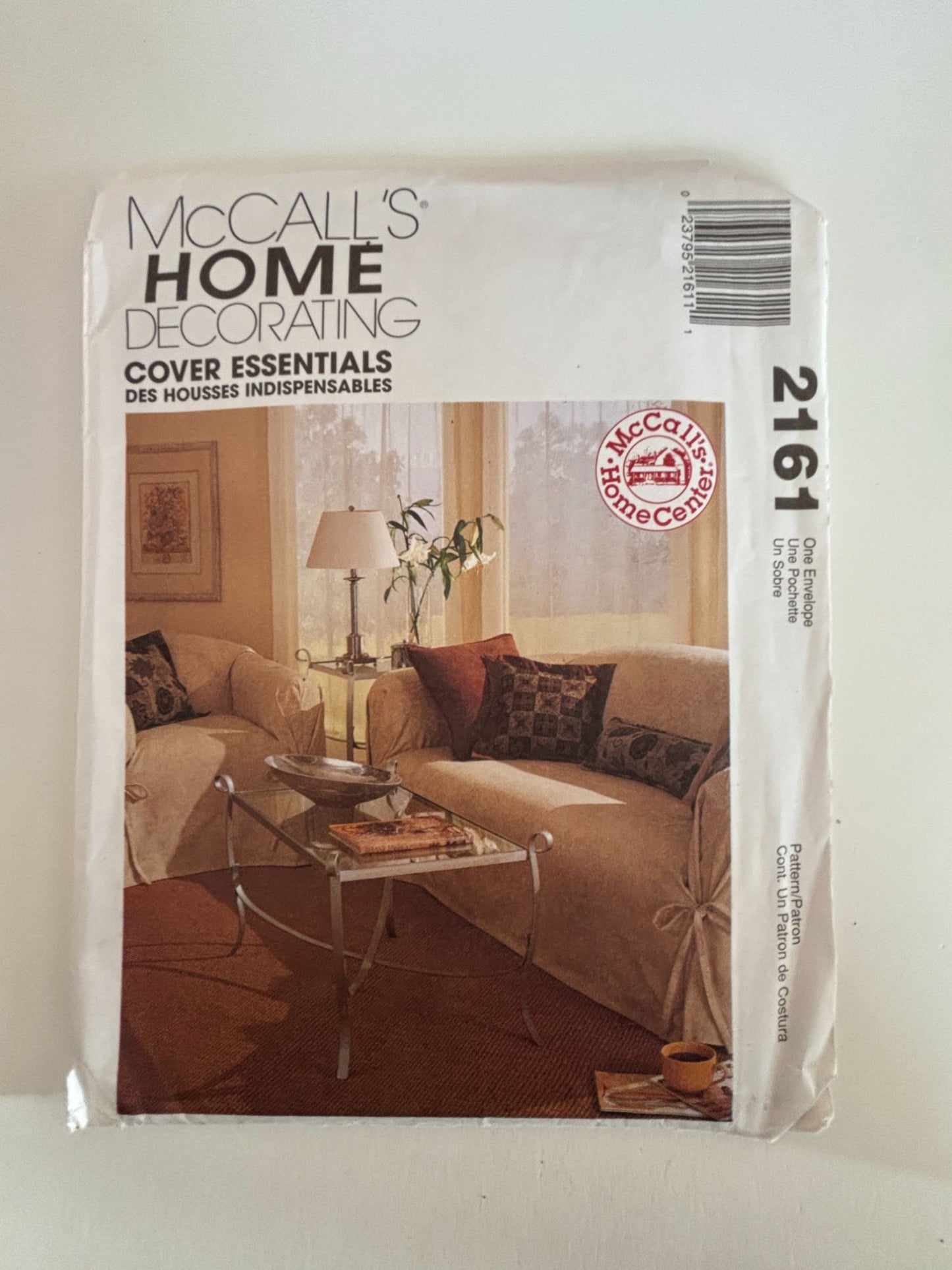 McCalls Sewing Pattern 2161 Home Decorating Sofa Couch Slipcovers Chair Cover UC