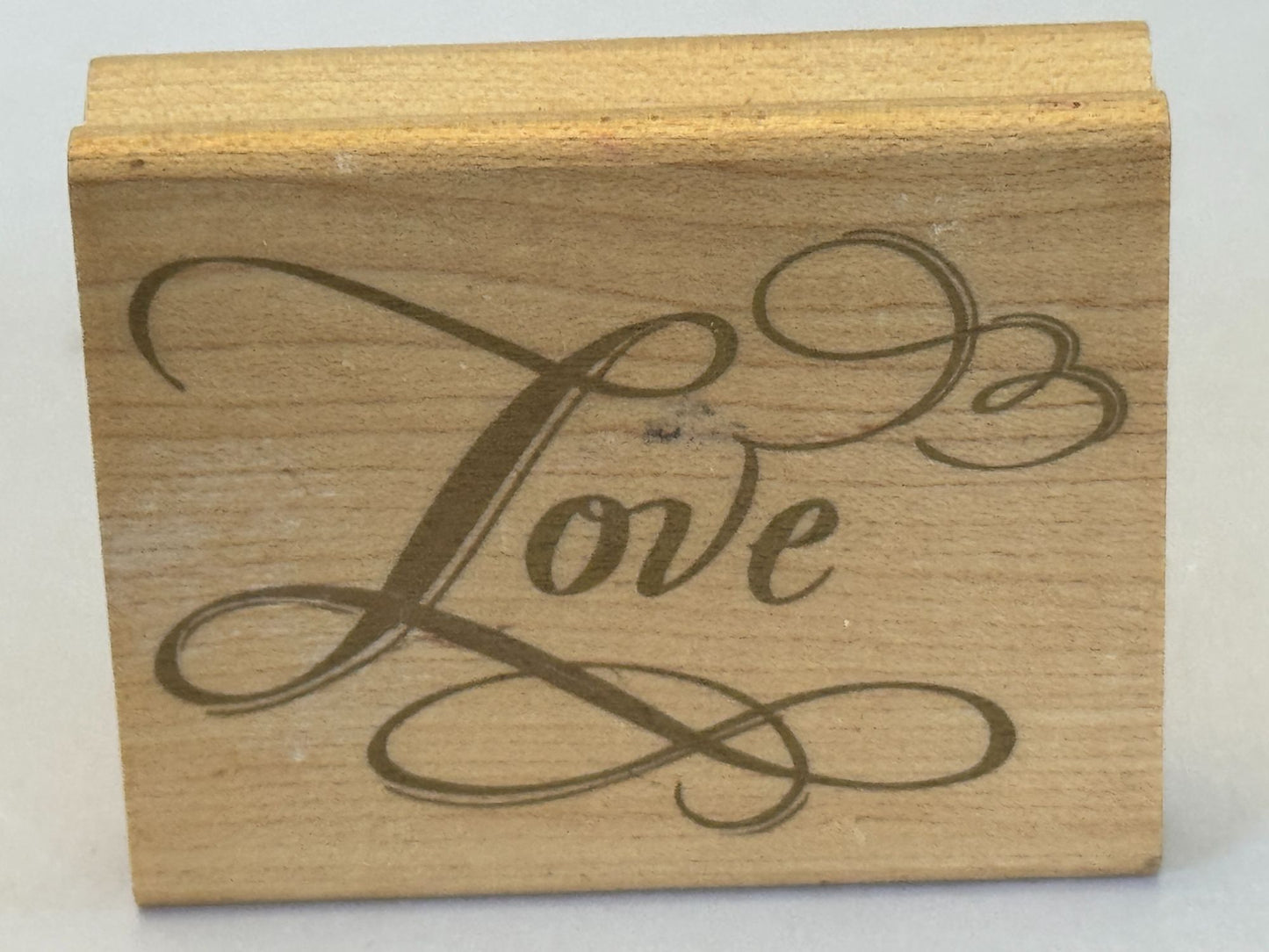 Rubber Stampede Rubber Stamp Love Script Valentines Day Card Making Wedding Wood