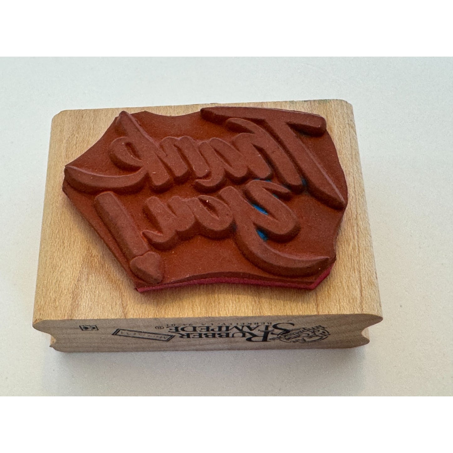 Rubber Stampede Wooden Rubber Stamp Thank You Card Making Words Sentiment Craft