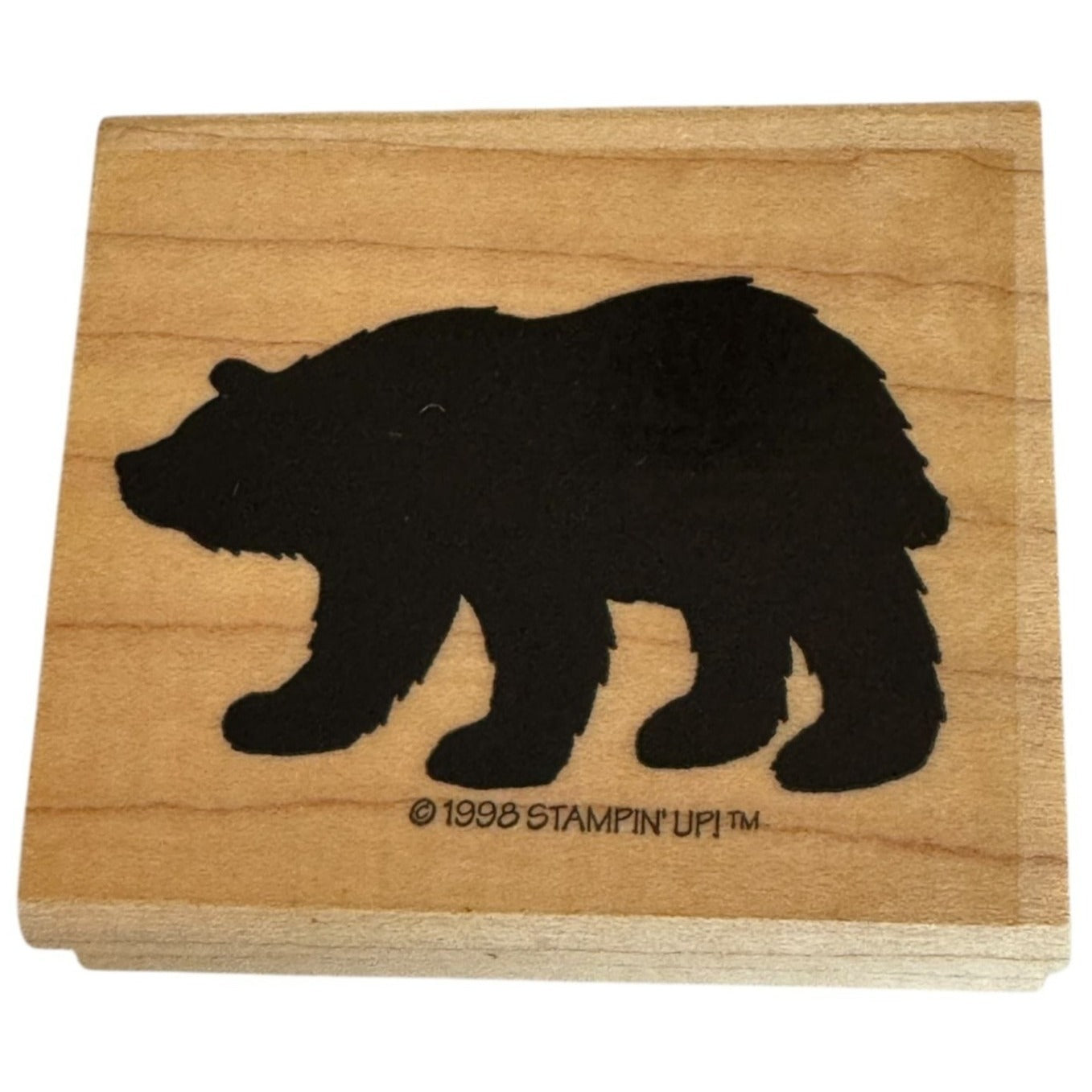 Stampin Up Wood Rubber Stamp Bear Silhouette Nature Alaska Outdoors Animal