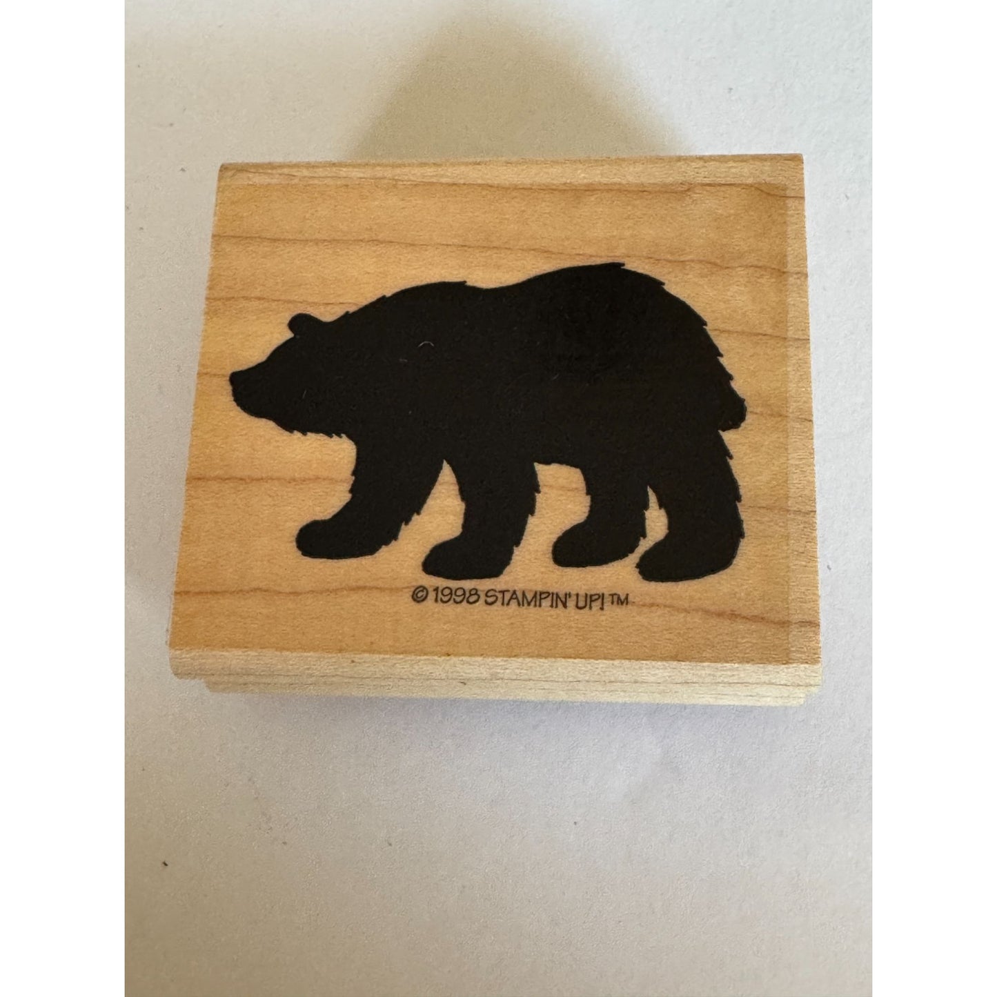 Stampin Up Wood Rubber Stamp Bear Silhouette Nature Alaska Outdoors Animal