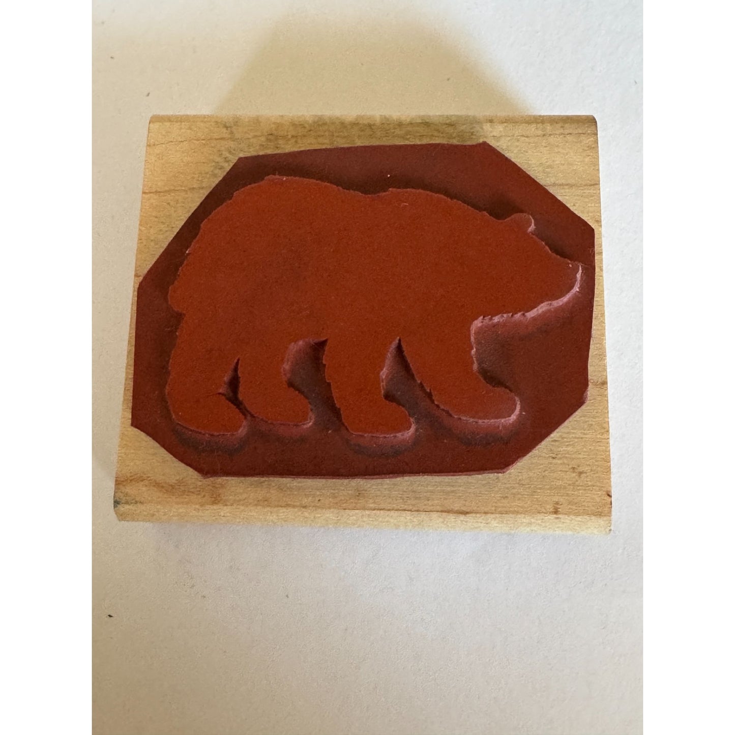 Stampin Up Wood Rubber Stamp Bear Silhouette Nature Alaska Outdoors Animal