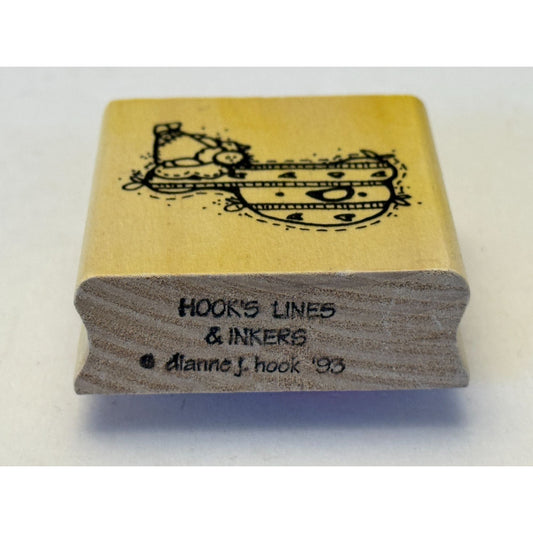 Hooks Lines & Inkers Rubber Stamp Alphabet Letter P Heart Angel Doll Card Making