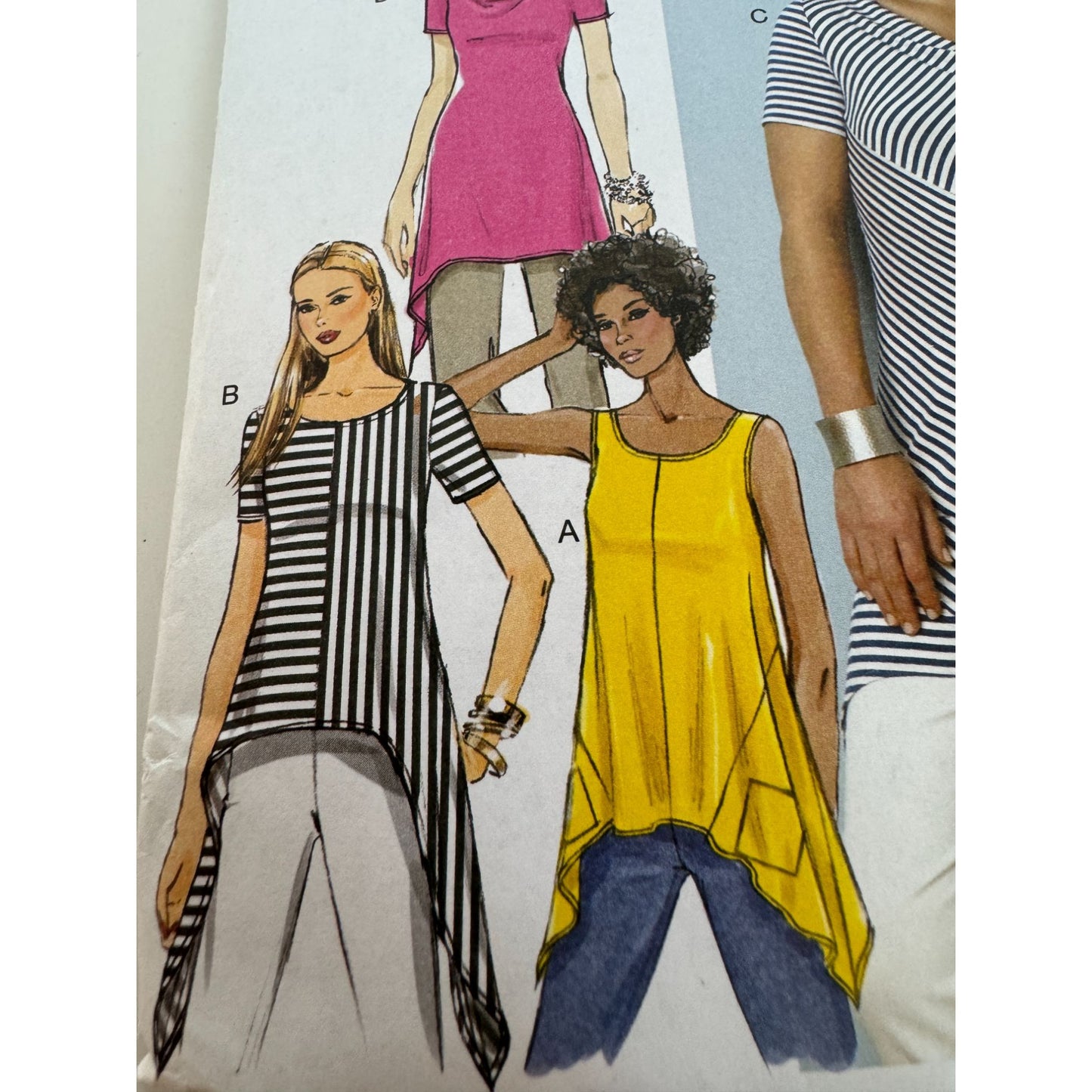 Butterick Sewing Pattern B6058 Tunic Top Asymmetrical Shirt Easy UC 10 12 14