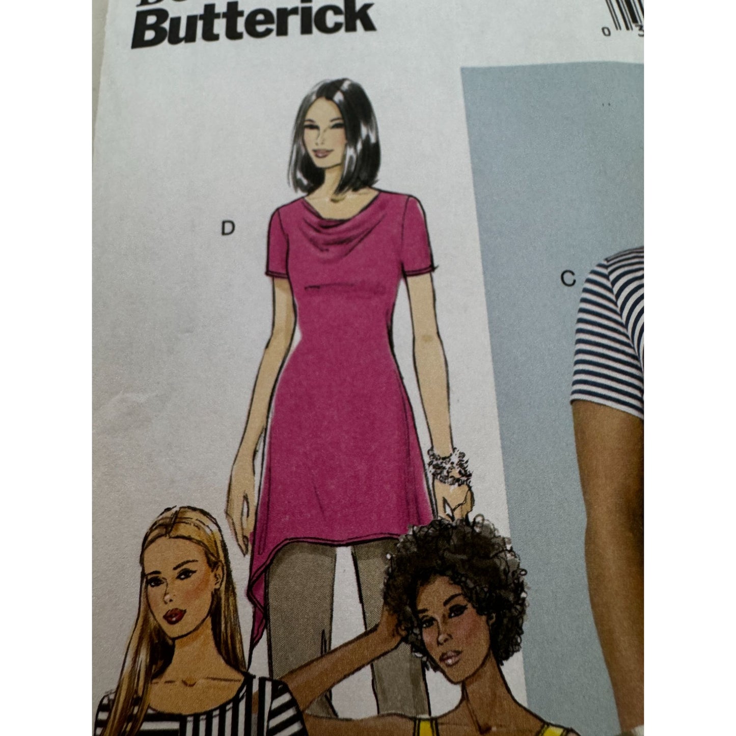 Butterick Sewing Pattern B6058 Tunic Top Asymmetrical Shirt Easy UC 10 12 14