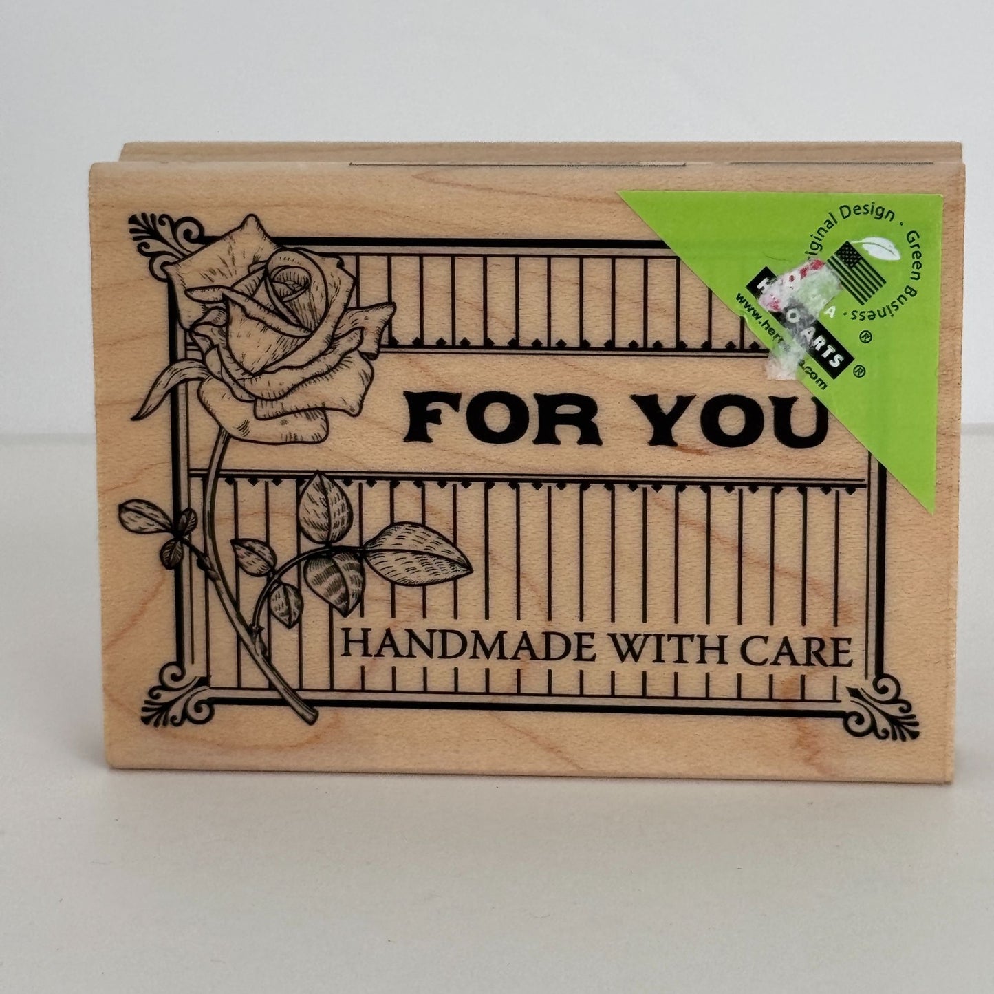 Hero Arts Rubber Stamp For You Handmade with Care Gift Card Maker Crafter Rose