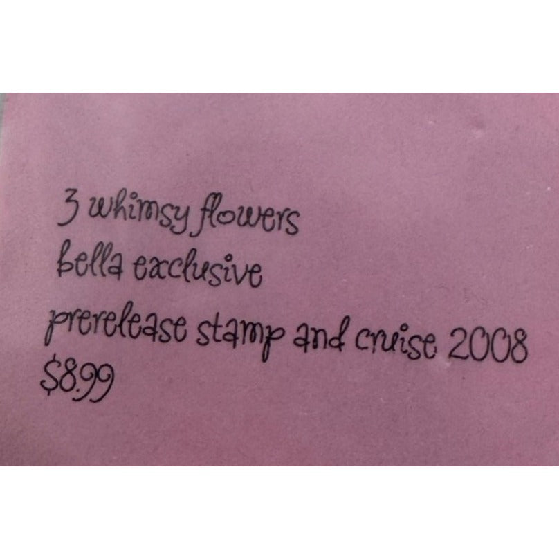 Stamping Bella Rubber Stamp 3 Whimsy Flowers Vases Whimsical Spring Card Making