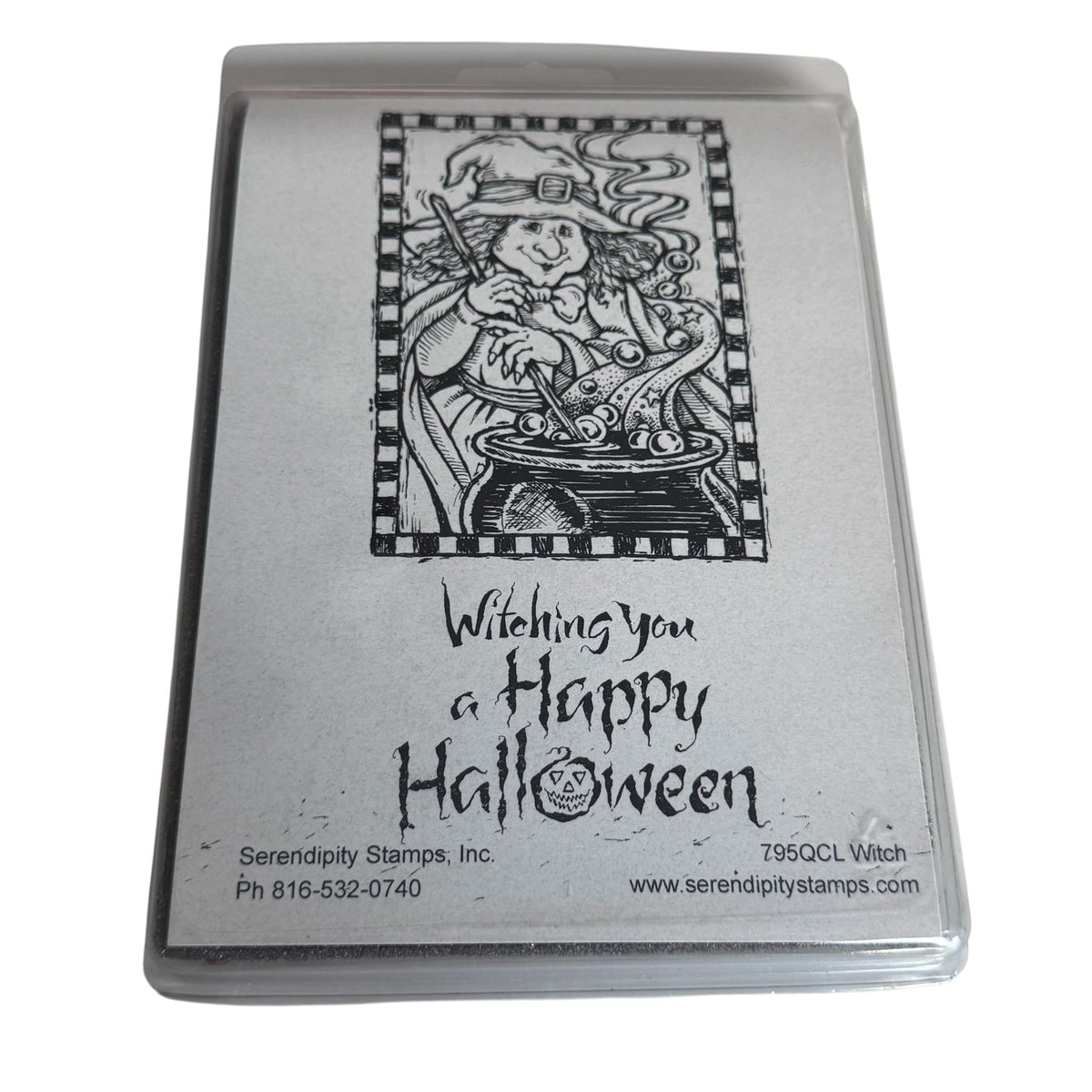 Serendipity Stamps Witch Rubber Stamp Happy Halloween Card Making Pun Caldron