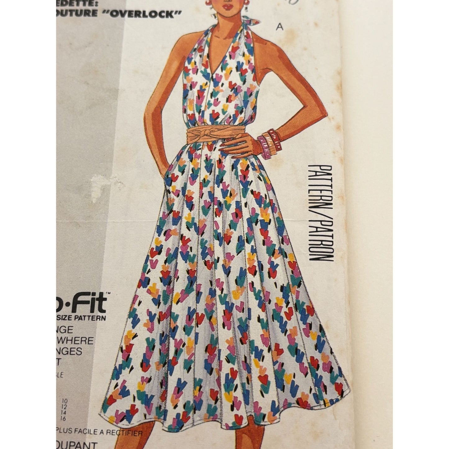 McCalls Sewing Pattern 2473 Easy Sew Halter Dress Size 6 8 10 Pullover V-Neck UC