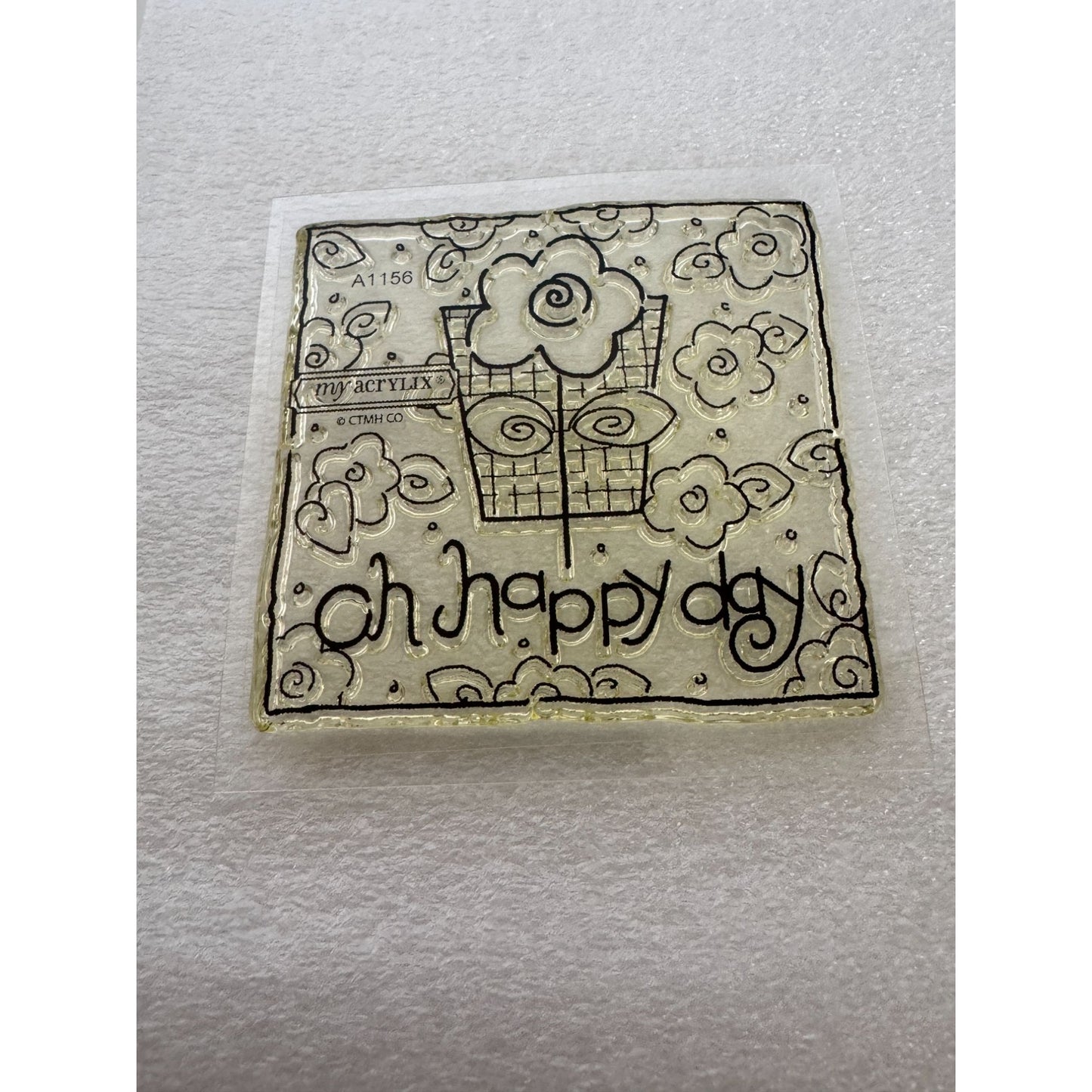 CTMH My Acrylix Acrylic Stamp Flower Confetti A1156 Flower Card Making Sentiment