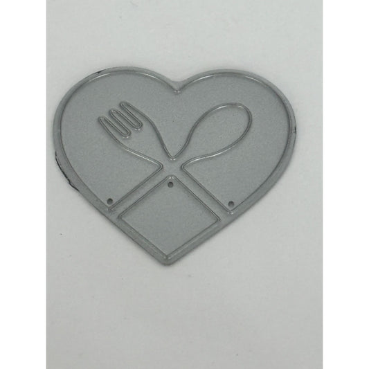 Alexandra Renke Steel Die Cutlery Heart Fork Spoon Recipe Cardmaking Small Craft Scrapbooking Menu