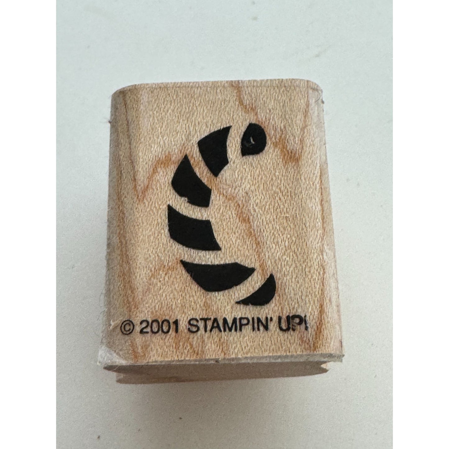 Stampin Up Wooden Rubber Stamp Tiger Tail Jungle Animal Stripes Nature Card