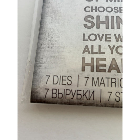 Tim Holtz Sizzix Thinlits Bold Text Lucky 7 Dies Sentiments Inspirational Words