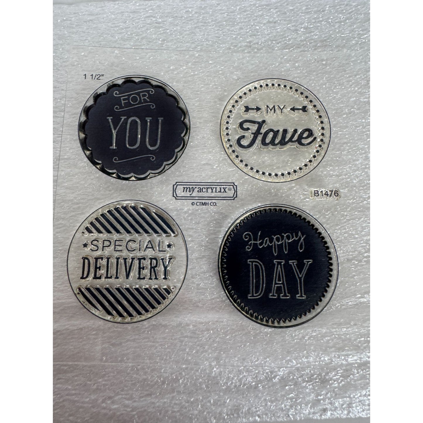 CTMH My Acrylix Acrylic Stamps Set B1476 My Fave Special Delivery For You Words