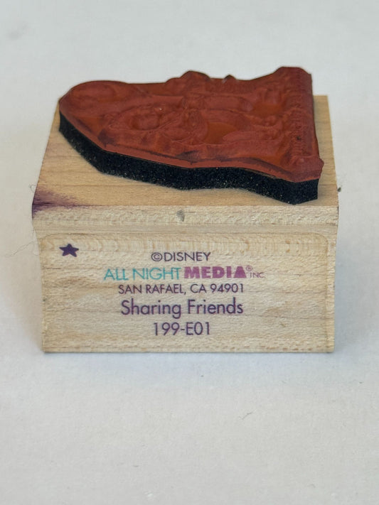 Disney Rubber Stamp Winnie The Pooh Piglet Friends are for Sharing Card Making