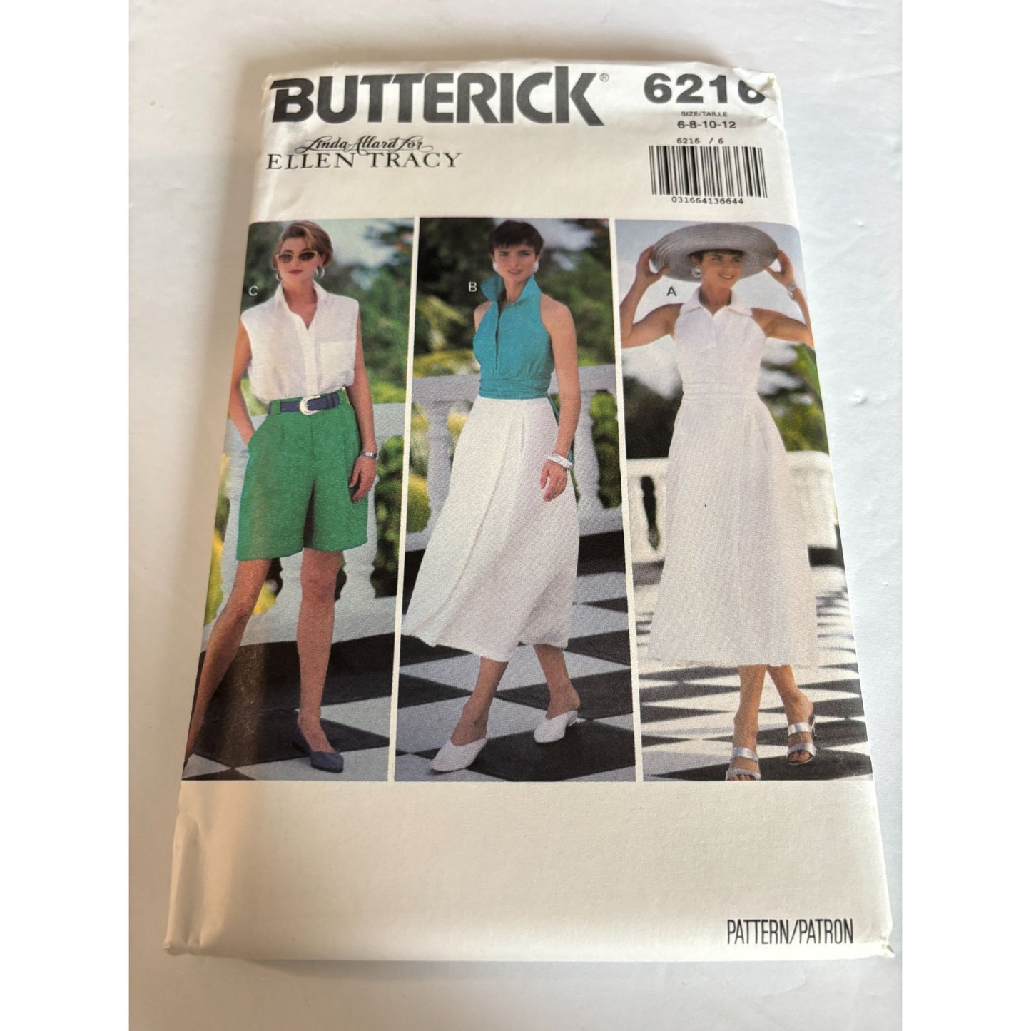 Butterick Sewing Pattern 6216 Halter Top Wrap Skirt Shorts Summer 6 8 10 12 UC