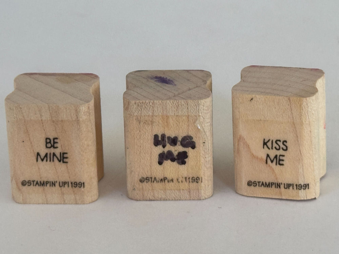 Stampin Up Rubber Stamps Be Mine Hug Me Kiss Me Valentines Day Messages Love
